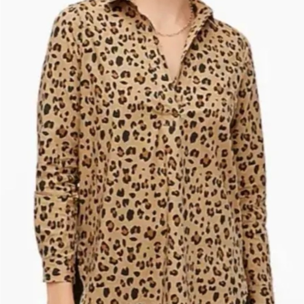 ♣️J Crew Leopard Print Popover Tunic Top♣️